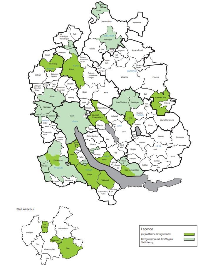 Zertifizierte Kirchgemeinden, Stand Juni 2024